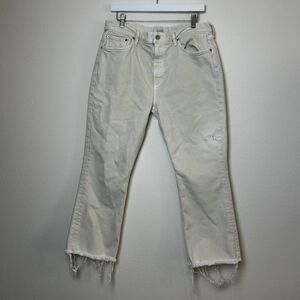 Citizens of Humanity Jeans Women's 32 Cream Isola Crop Raw Hem Medium Casual